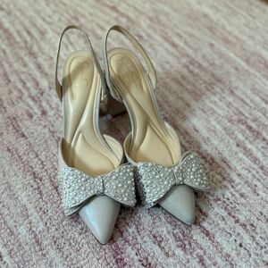 Jessica Simpson Bow Accent Block Heel Slingbacks